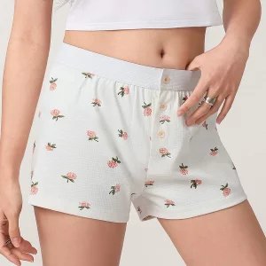 Floral Print Low Rise Women's Casual Shorts for Summer Streetwear