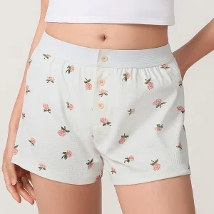 Floral Print Low Rise Women's Casual Shorts for Summer Streetwear