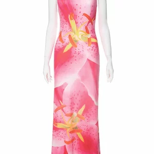 Floral Print Y2K Maxi Dress for Summer Beach Party