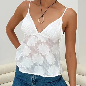 Floral V-Neck Camisole Tank Top for Women, Sleeveless Streetwear