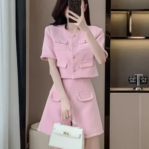 French Fashion Fragrant Two-Piece Set: Summer Jacket + Shorts