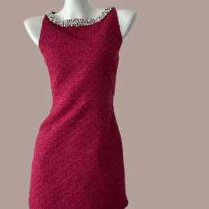 French Luxury Beading Evening Dress for Women - Summer Diamond Tweed Dress