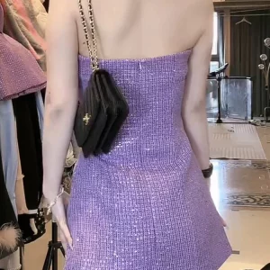 French Luxury Tweed Runway Dress - Elegant Sleeveless Fashion - Small Fragrant & Sexy