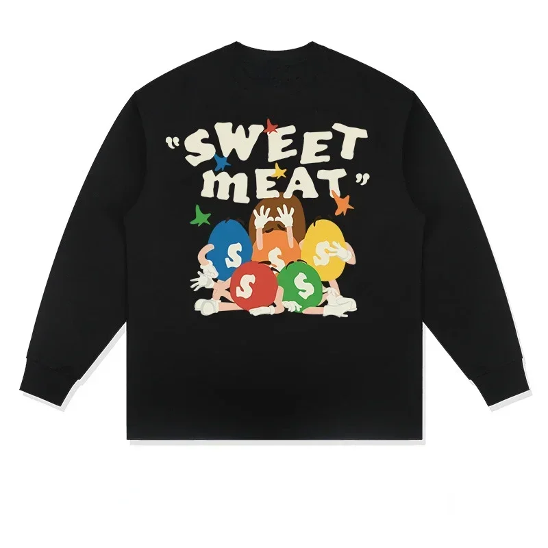 Fun American Cartoon Print Long Sleeve Cotton Sweatshirt