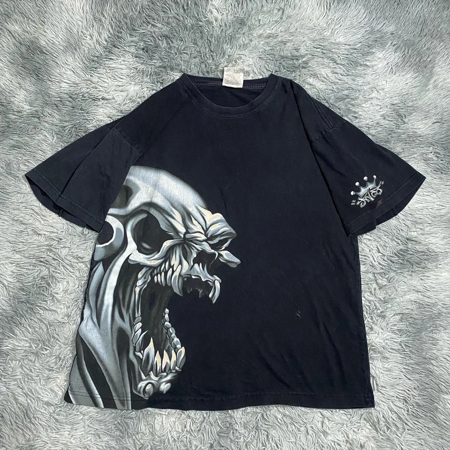 Gothic Skull Print Oversized Tee Men's Harajuku Fashion