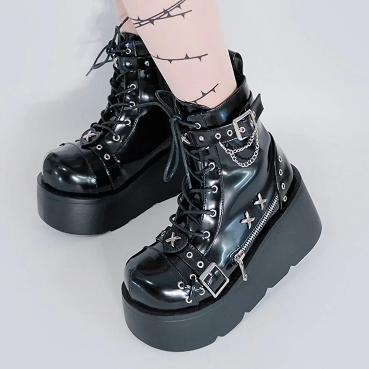 Gothic Style Platform Vampire Cosplay Mid-calf Boots - Winter 2024