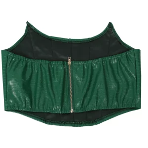 Green Corset Cut-Out Cargo Metallic Jumpsuit Set