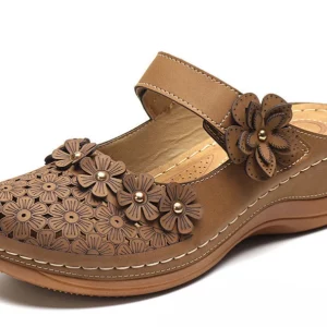 Handmade Leather Floral Roman Sandals for Women