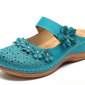 Handmade Leather Floral Roman Sandals for Women