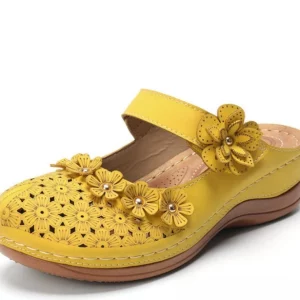 Handmade Leather Floral Roman Sandals for Women