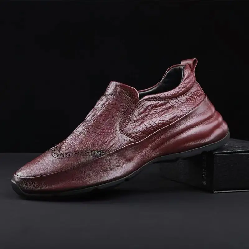 Handmade Leather Men's Casual Platform Shoes