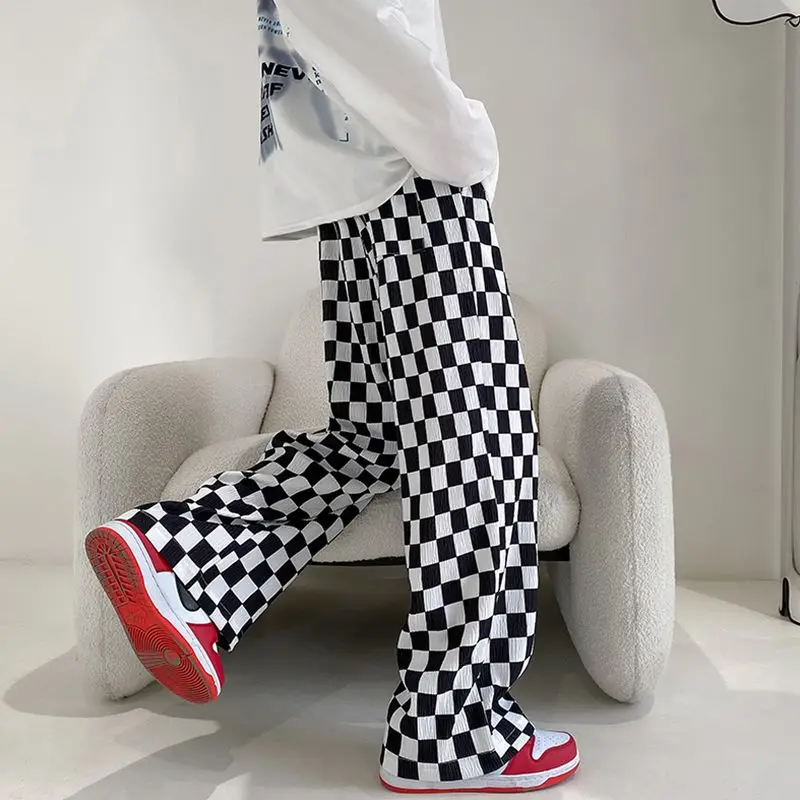 Harajuku Plaid Men's Hip Hop Pants Streetwear Brand