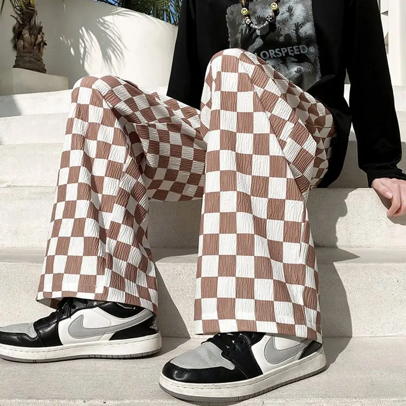 Harajuku Plaid Men's Hip Hop Pants Streetwear Brand