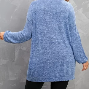 Heathered Button-Up Plus Size Women's Cardigan