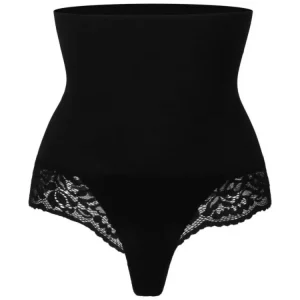 High Waist Lace Thong Panties for Women, Tummy Control Butt Lifter Shapewear