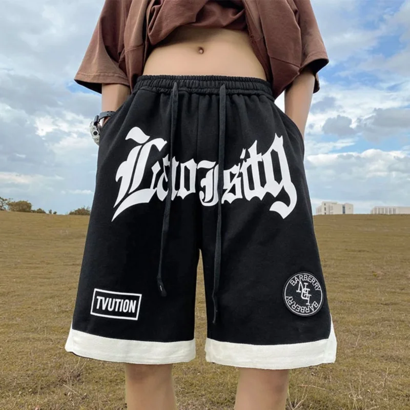 Hiphop Letter Print Men's Summer Street Shorts