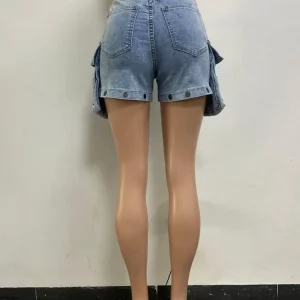 Hipster High Waist Denim Shorts with Sexy Hollow Out Pockets - 2024 Streetwear