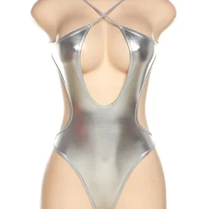 Hollow Out Backless Bodysuit for Women: Sexy Night Clubwear