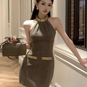 Korean Elegant Mini Dress 2024 | Luxury Beaded Summer Fashion | Hotsweet Sexy Party Robe