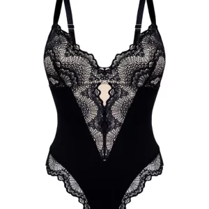 Lace Patchwork V-Neck Bodysuit for Women | Tummy Control Shapewear | 2024 Summer