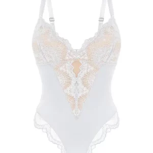 Lace Patchwork V-Neck Bodysuit for Women | Tummy Control Shapewear | 2024 Summer