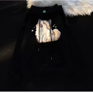 Lazy Cute Animal Plush Embroidered Hoodie for Women