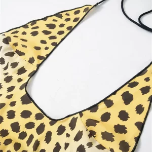 Leopard Print Backless Bodycon Maxi Dress - Sexy Night Club Fashion