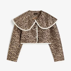 Leopard Print Lapel Coat: Women's Single Breasted Jacket