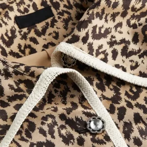 Leopard Print Lapel Coat: Women's Single Breasted Jacket