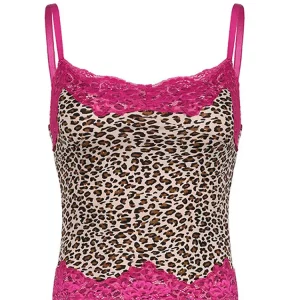 Leopard Print Mesh Camisole Top | Sexy Sleeveless Tank