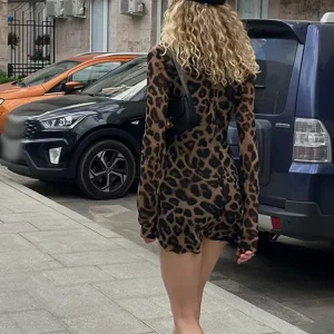 Leopard Print Sheath Dress | 2024 Spring Fashion | Elegant Women's Bodycon | High Streetwear Fashion