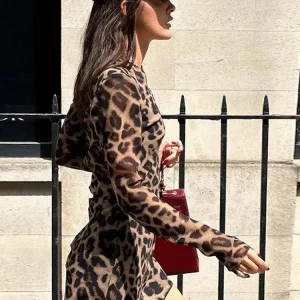 Leopard Print Sheath Dress | 2024 Spring Fashion | Elegant Women's Bodycon | High Streetwear Fashion