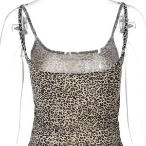 Leopard Print Sleeveless Camisole Women's Hipster Crop Top - 2024 Summer Fashion Streetwear