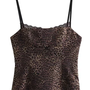 Leopard Print Sleeveless Crop Top for Women