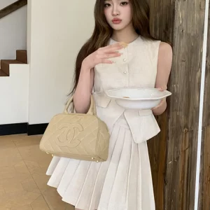 Luxury 2024 Summer Women's Vest & Pleated Skirt Set