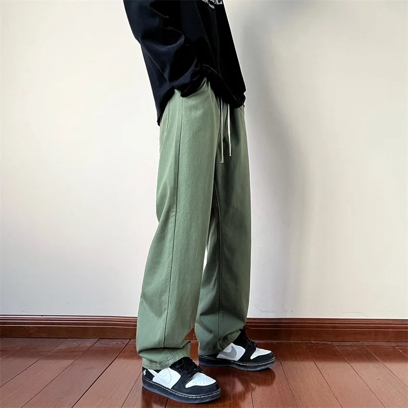 Men's Elastic Waist Cargo Pants - Harajuku Style Casual Trousers