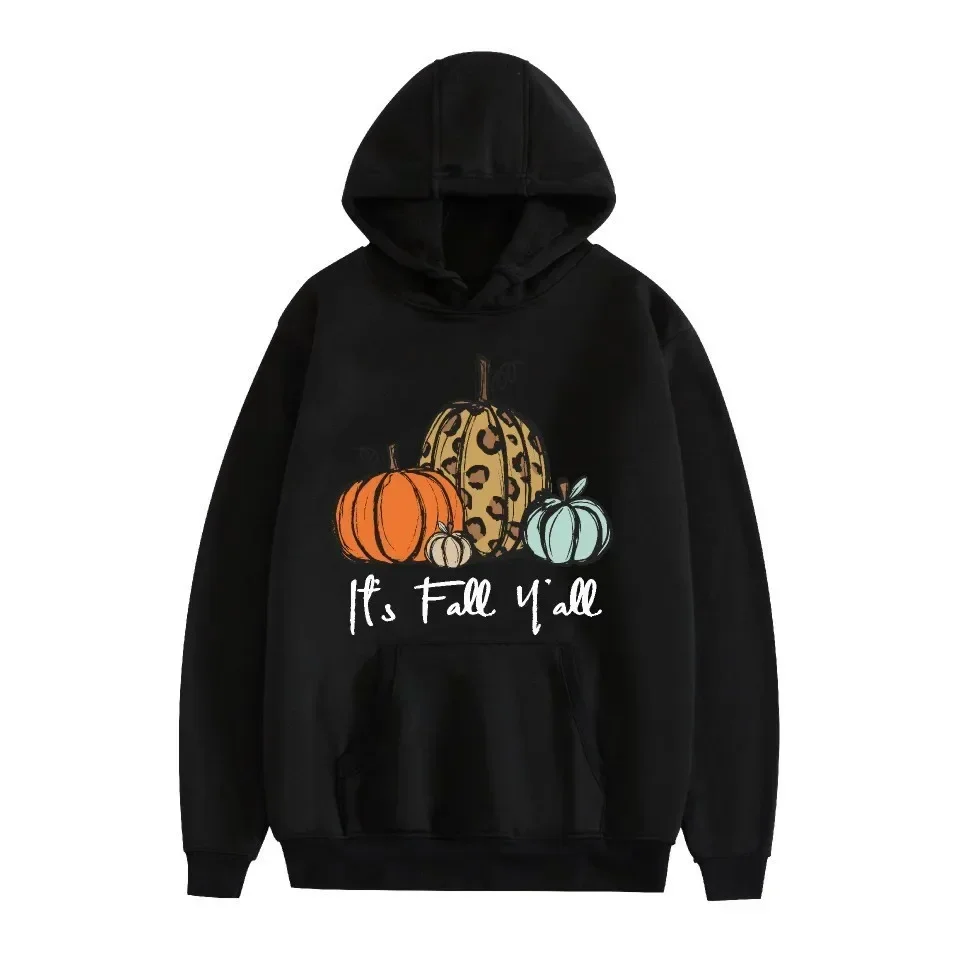 Men's Funny Pumpkin Print Hooded Sweatshirt - Halloween Casual Fashion