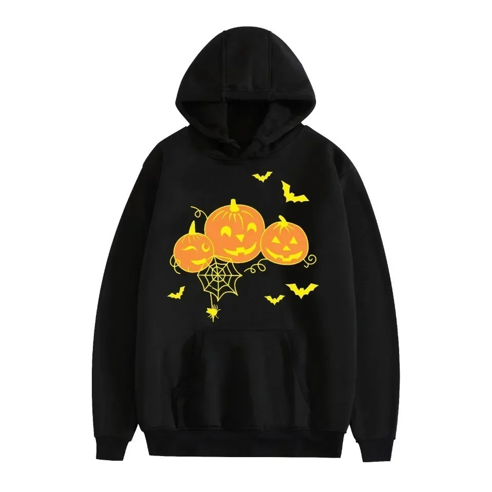 Men's Funny Pumpkin Print Hooded Sweatshirt - Halloween Casual Fashion