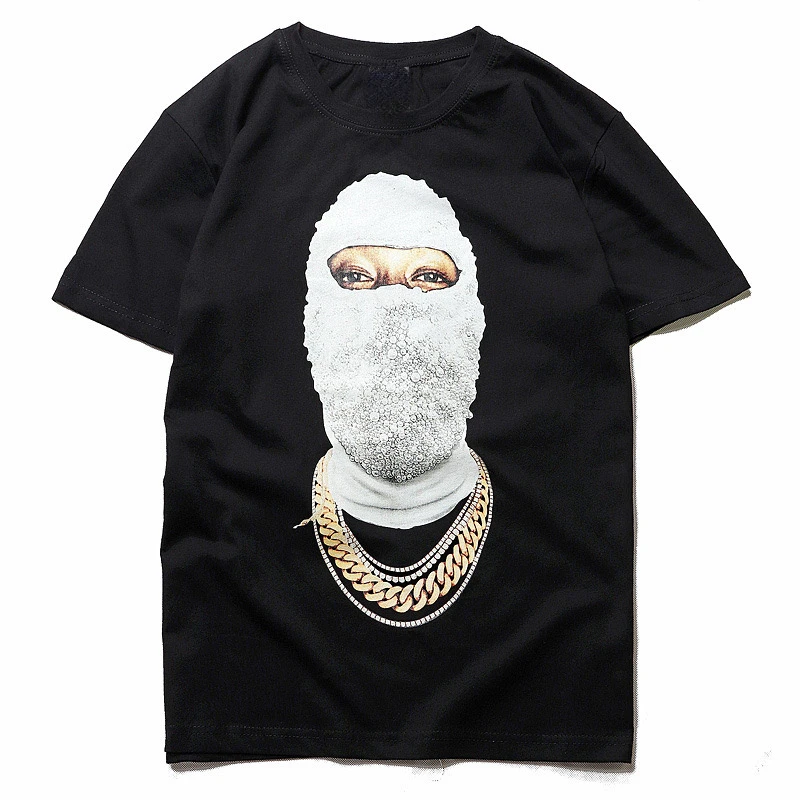 Oversized Cotton Tops for Men - Masked Pearl Print