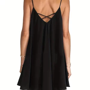 Plus Size Women's Backless Slip Dress