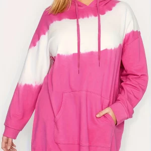 Plus Size Women's Colorblock Hooded Sweatshirt