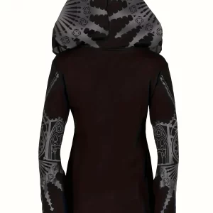 Plus Size Women's Gothic Irregular Long Sleeve Hoodie