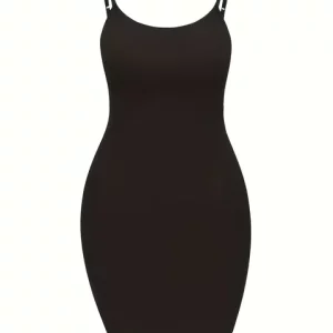 Plus Size Women's Solid Color Body-Con Cami Dress