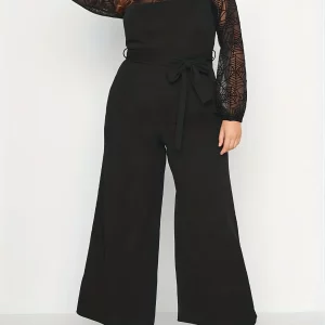 Plus Size Women's Sports Jumpsuit with Mesh Sleeves & Belt