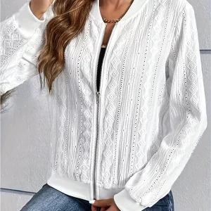 Plus Size Women's Zipper Casual Jacket Coat