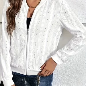 Plus Size Women's Zipper Casual Jacket Coat