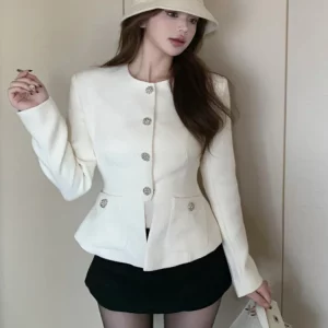 Premium Fragrant 2-Piece Women's Outfit: Korean Fashion Jacket & Short Sets