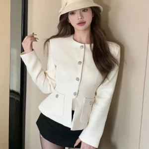 Premium Fragrant 2-Piece Women's Outfit: Korean Fashion Jacket & Short Sets