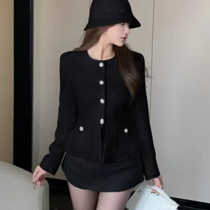 Premium Fragrant 2-Piece Women's Outfit: Korean Fashion Jacket & Short Sets