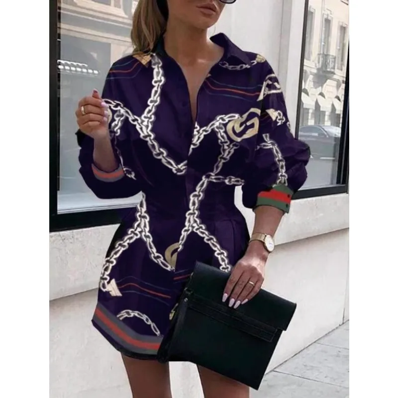 Printed Waistband Shirt with Lantern Sleeves for Women